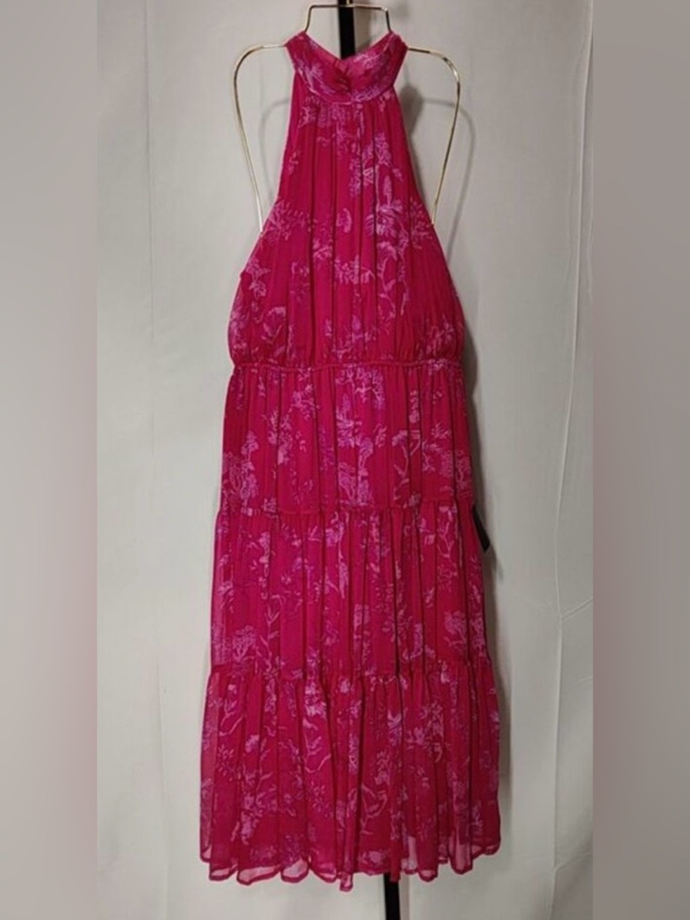 Lulus Float to You Halter-Neck Tiered Midi Dress L NWT - Picture 4 of 7